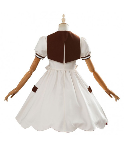 Women White Skeleton Puff Skirt Lolita Dress Halloween Costume