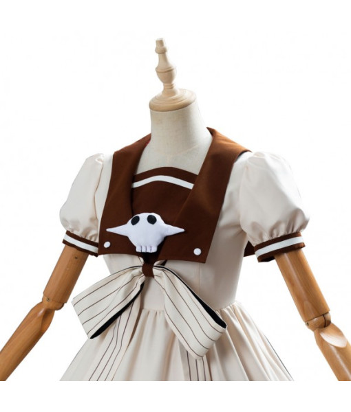 Women White Skeleton Puff Skirt Lolita Dress Halloween Costume