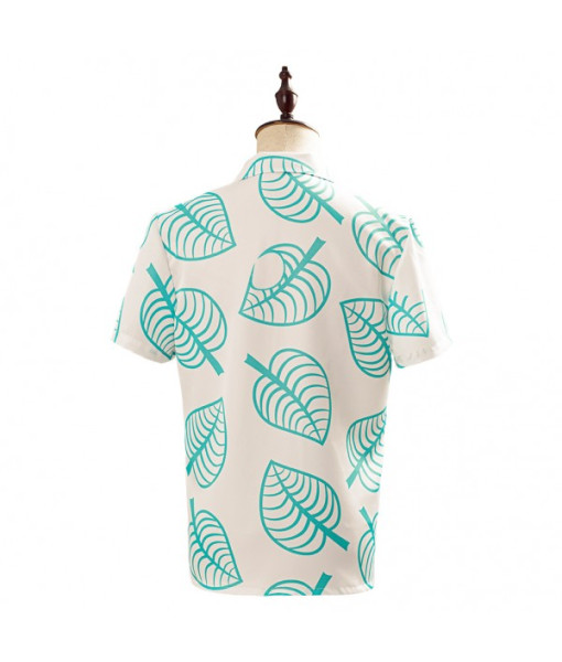 Men Light Green Printed Pattern Beach Shirt Summer Outfit