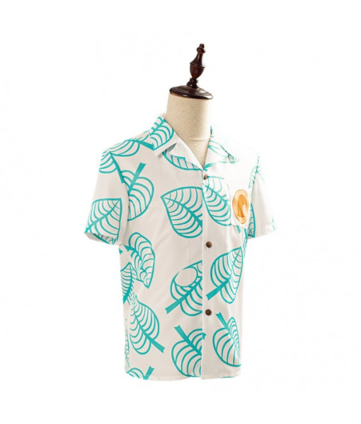 Men Light Green Printed Pattern Beach Shirt Summer Outfit