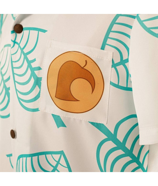 Men Light Green Printed Pattern Beach Shirt Summer Outfit