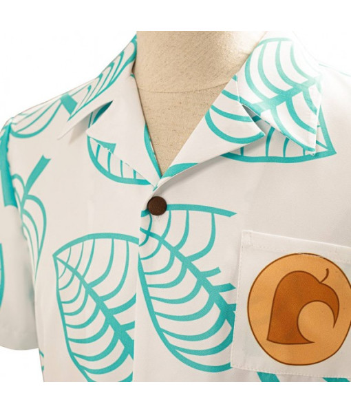 Men Light Green Printed Pattern Beach Shirt Summer Outfit