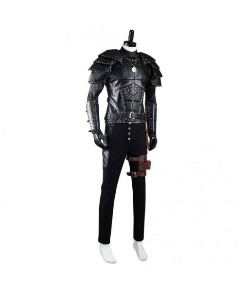 Men Fantasy Knight Black Light Amor Faux Fullset Outfit Halloween Carnival Costume