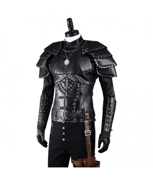 Men Fantasy Knight Black Light Amor Faux Fullset Outfit Halloween Carnival Costume