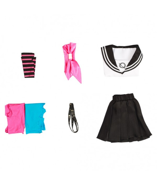 Kids Children Girls School Uniform Sailor Skirt Contrast Color Socks Halloween Costume