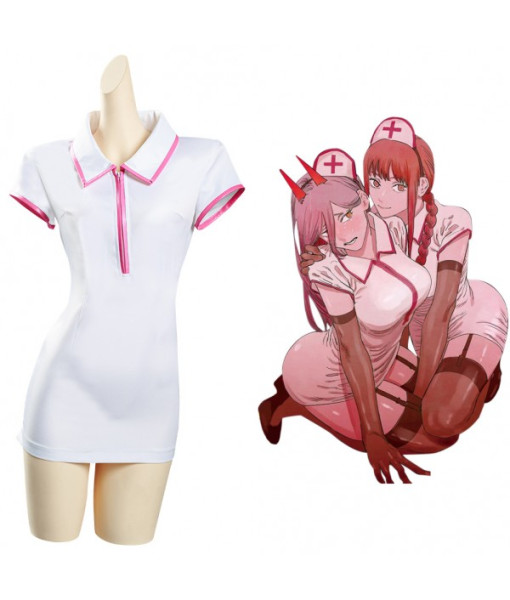  Makima/Power Nurse Uniform Outfit Halloween Cosplay Costume