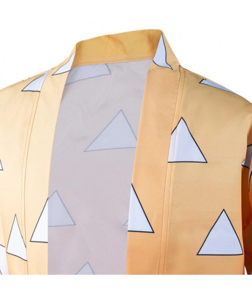 Men Yellow Uniform Samurai Short Jacket Kimono Halloween Costume