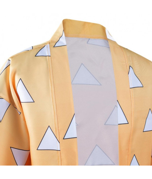 Men Yellow Uniform Samurai Short Jacket Kimono Halloween Costume