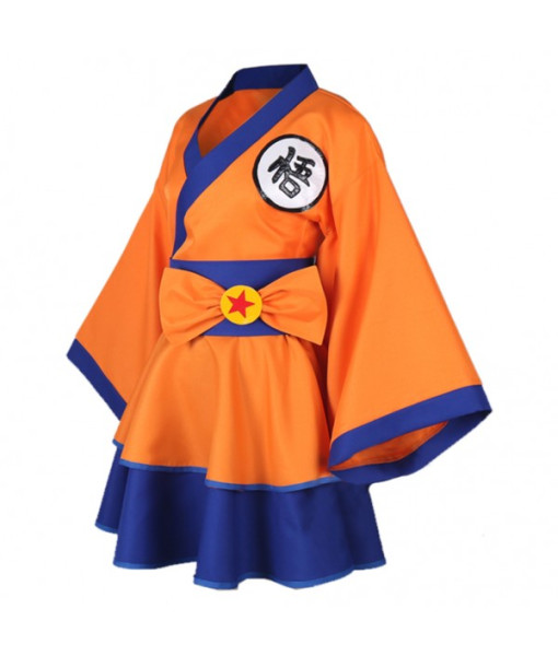 Women Orange Kimono Lolita Dress Halloween Costume