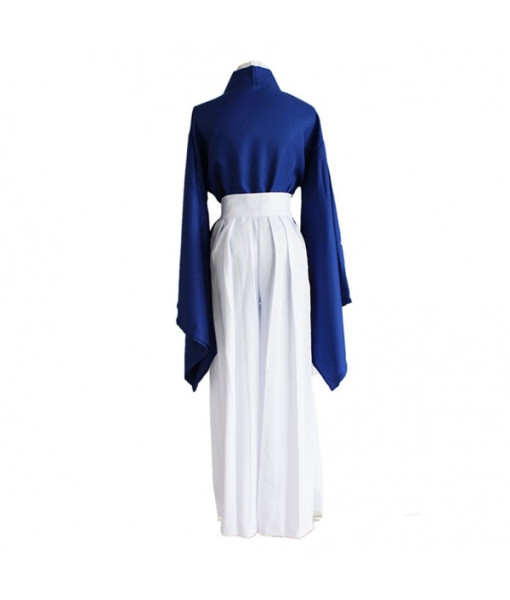 Men Blue Kendo Kimono Japanese Samurai Outfit Halloween Costume