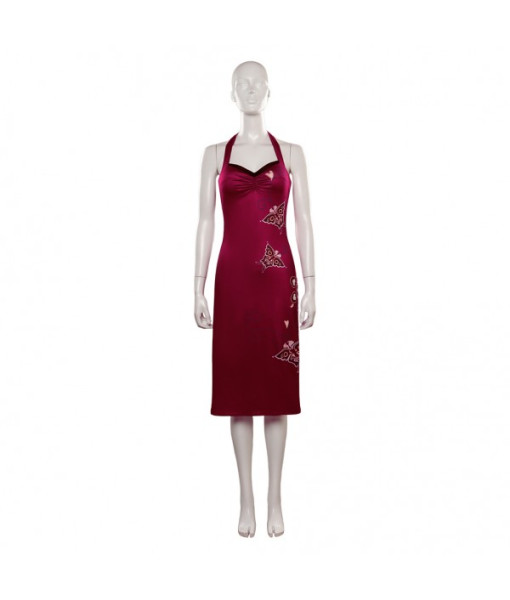 Women Patterned Cheongsam Chinese Traditional Outfit Halloween Costume