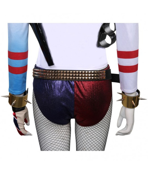 Women Blue Red Contrasting Colors Jacket Panty Sexy Halloween Costume