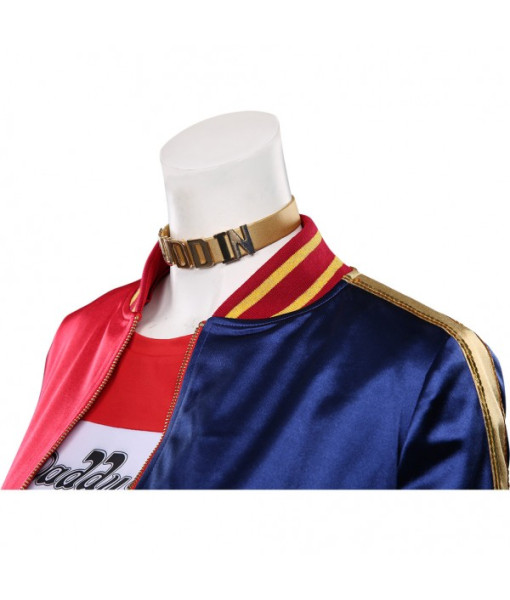 Women Blue Red Contrasting Colors Jacket Panty Sexy Halloween Costume