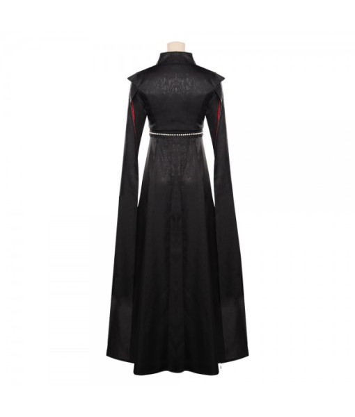 Women Medieval Fantansy Queen Royal Dress Red Long Sleeve Halloween Costume