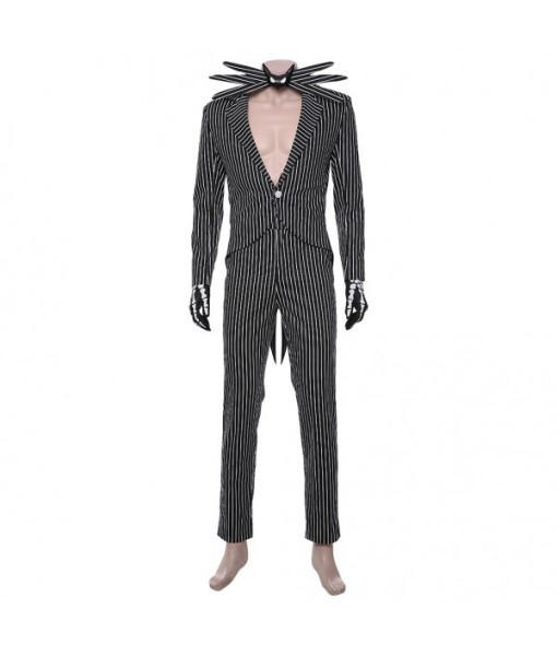 Men Gothic Black Strp Suit Open Chest Horror Movie Halloween Costume