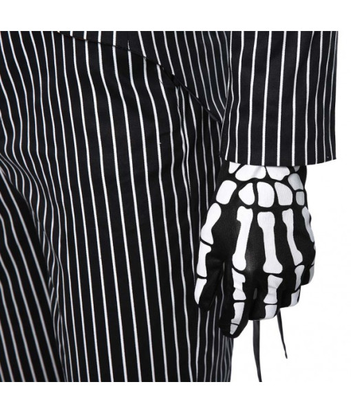 Men Gothic Black Strp Suit Open Chest Horror Movie Halloween Costume