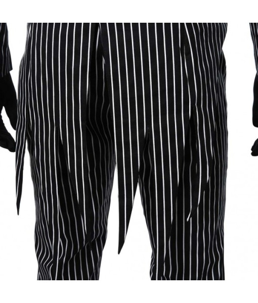 Men Gothic Black Strp Suit Open Chest Horror Movie Halloween Costume