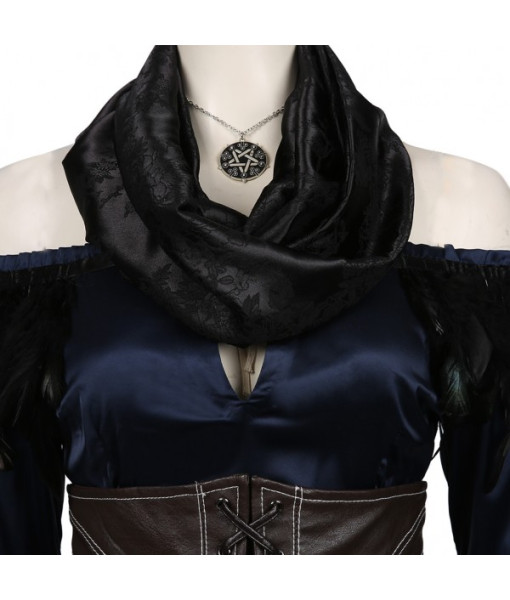 Women Black Knitted Suit Fullset Fantasy Rouge Role Play Halloween Costume