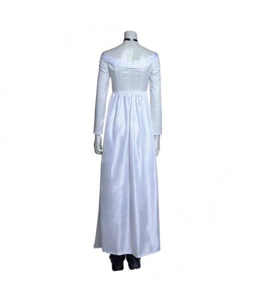 Women White Long Dress Outfit Horror Killer Bride Halloween Carnival Suit Costume