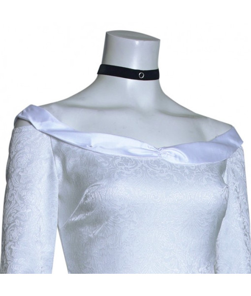 Women White Long Dress Outfit Horror Killer Bride Halloween Carnival Suit Costume