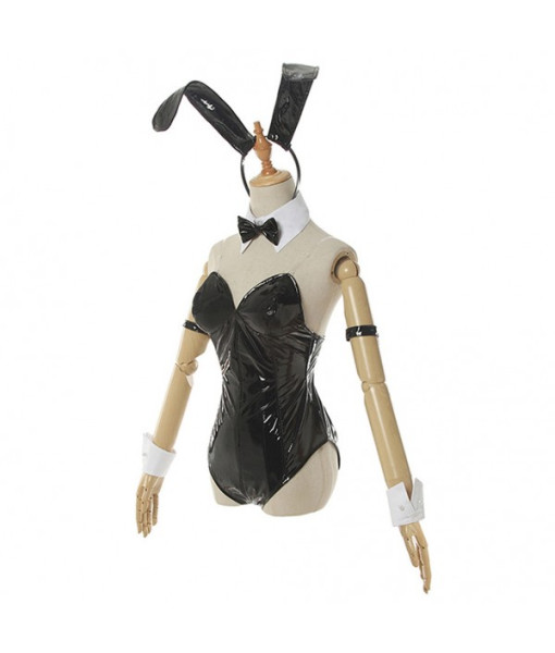 Women Classic Bunny Rabbit Outfit Fullset Leather 8Pcs Halloween Costume