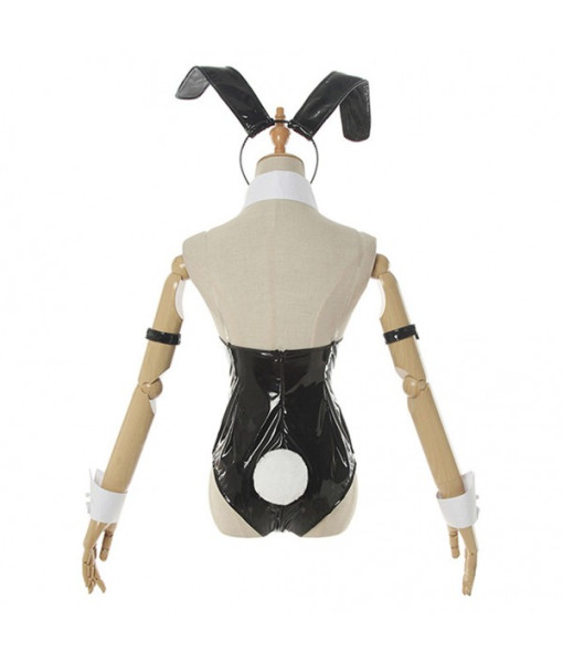 Women Classic Bunny Rabbit Outfit Fullset Leather 8Pcs Halloween Costume
