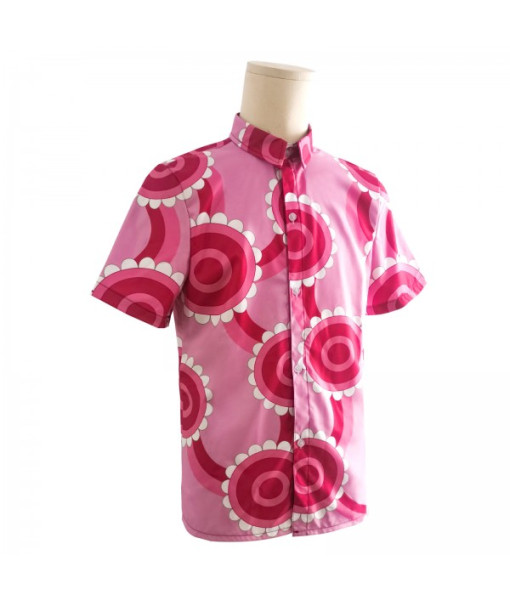 Men Pink Pattern Beach Shirt Hawaii Style Summer Outfit