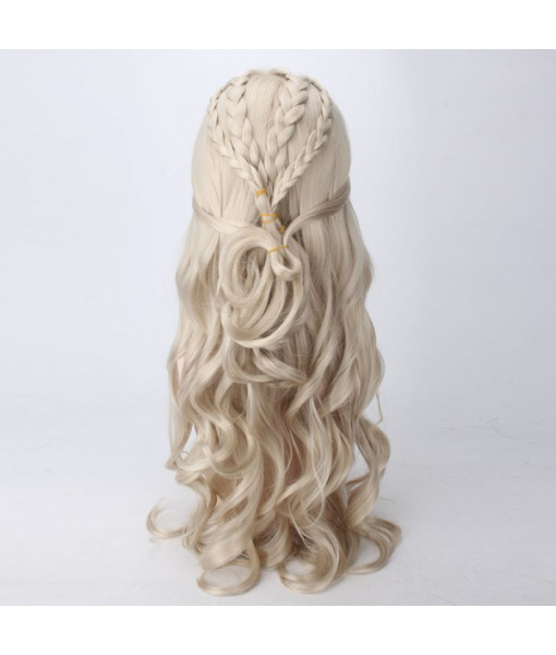 Women Medieval Fantasy Maid Golden Wig Halloween Costume Accessories
