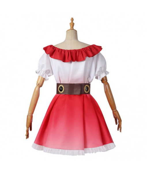 Women Red Dress Singer Princess Stage Halloween Costume