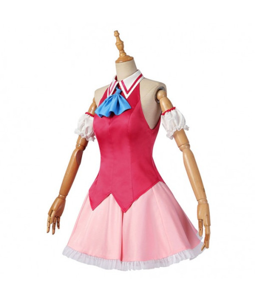Women Pink Idol Princess Dress Halloween Stage Costume