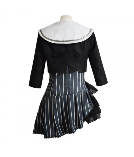 Women Black Sailor Suit Strip Skirt School Uniform JK Halloween Costume