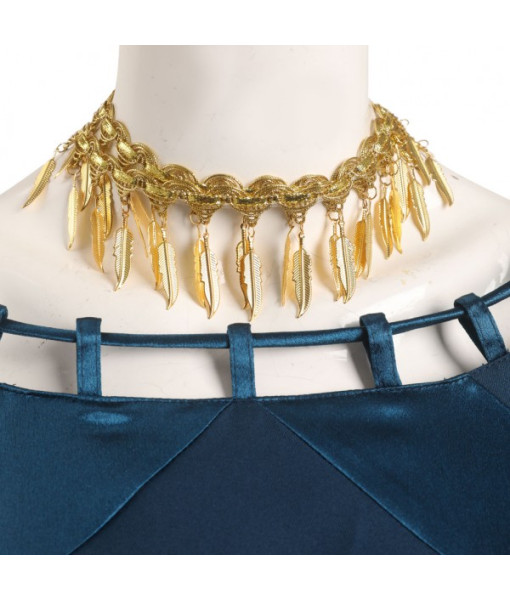 Women Medieval Fantasy Palace Strip Dress Blue Version Halloween Costume