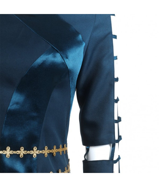 Women Medieval Fantasy Palace Strip Dress Blue Version Halloween Costume