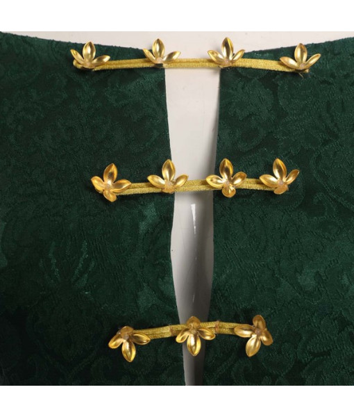 Women Medieval Fantasy Dark Green Dress Palace Nobel Princess Halloween Costume