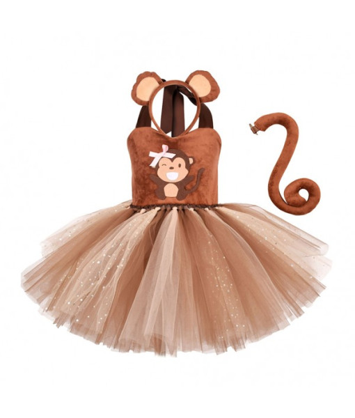 Animal Monkey TuTu Dress Halloween Cosplay Costume Animal Monkey TuTu Dress Halloween Cosplay Costume