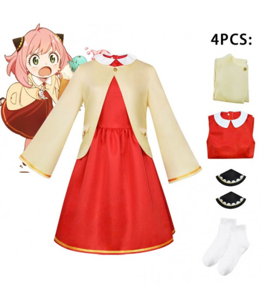 Anya Forger Spy × Family Outfits Halloween Cosplay Costume-skycostume.com