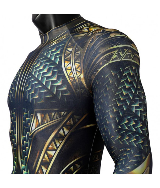Arthur Curry Aquaman Jumpsuit Black Outfits Halloween Cosplay Costume