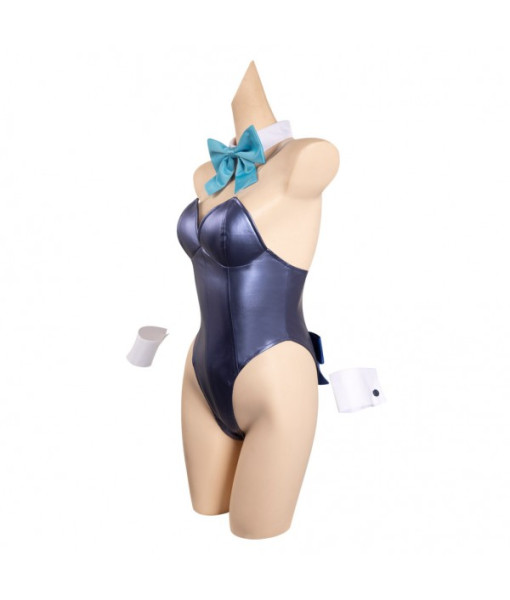Women Dark Blue Bunny Girl Suit Sexy Outfit Halloween Costume
