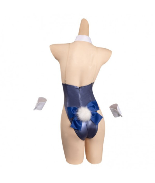 Women Dark Blue Bunny Girl Suit Sexy Outfit Halloween Costume