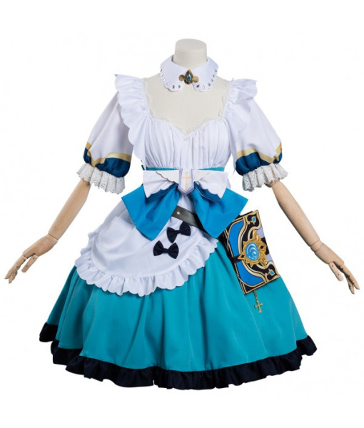 Barbara Genshin Impact Maid Outfit of Coffee Shop Cosplay Costume