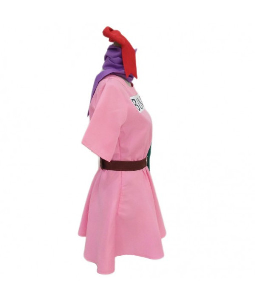 Women Pink Dress Red Bowtie Halloween Costume