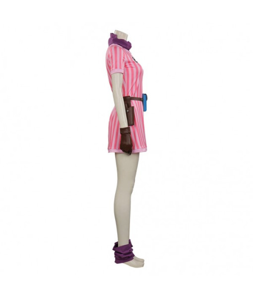 Women Pink Strip Outfit Sportwear Halloween Costume 