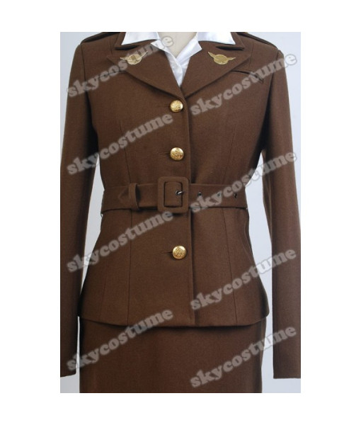 Captain America: The First Avenger Agent Peggy Carter Suit Cosplay Costume from Captain America