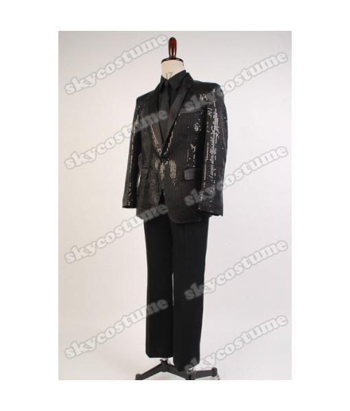 Daft Punk Sparking Black Sequin Performance Jacket Pants Outfits Robot Cosplay Costume Black Version