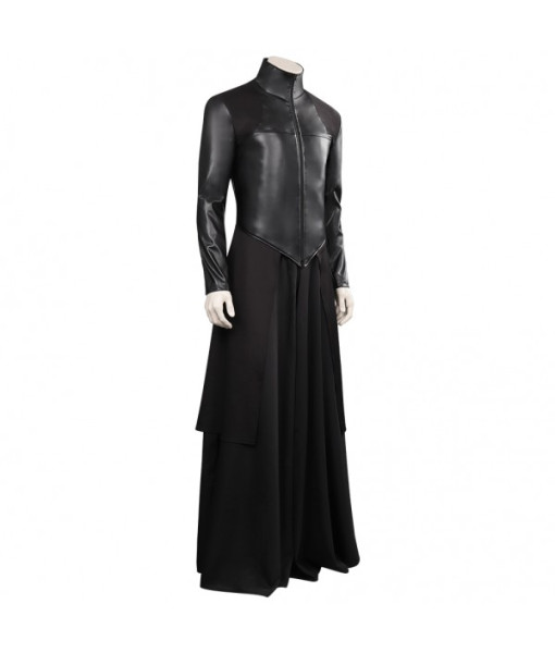 Men Leather Gothic Overcoat Fullset Halloween Costume