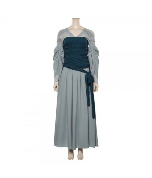 Women Medieval Fantasy Maid Blue Dress Halloween Costume