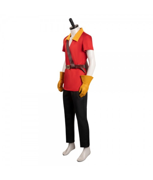 Men Red Outfit Fairy Tale Villain Halloween Stage Costume