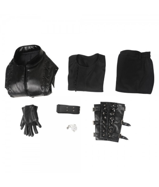 Men Medieval Black Linen Shirt Pants Leather Outfit Fullset Halloween Costume