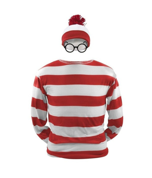 Adult Red White Strip Classic Sweater with Hat Bookish Halloween Costume