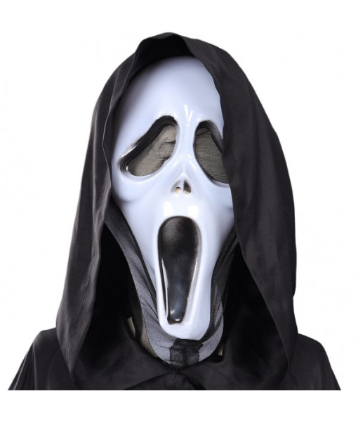 Men Black Cloak Mask Grim Killer Outfits Horror Halloween Costume